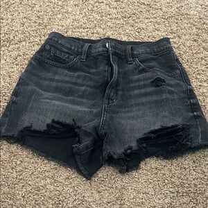 American Eagle Outfitters Black Distressed Jean Shorts
